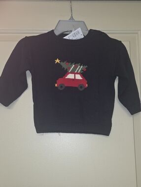 H&M Black Knit Top with White Tag Detail
